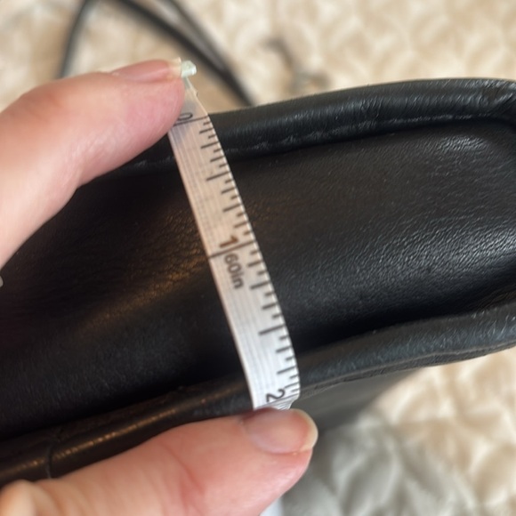 Fossil Black Leather Dual-strap Handle Shoulder Bag W/Fold-over Phone Pocket Zip - Picture 13 of 14